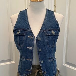 Blank NYC Blue Denim Sleeveless Vest